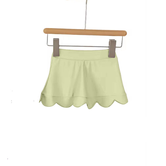 ( Moq 5 ) Preorder Baby Girls Kids Green Yoga Shorts Skirt