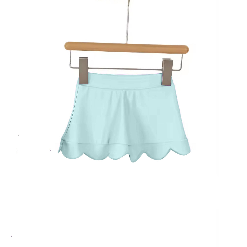 ( Moq 5 ) Preorder Baby Girls Kids Blue Yoga Shorts Skirt