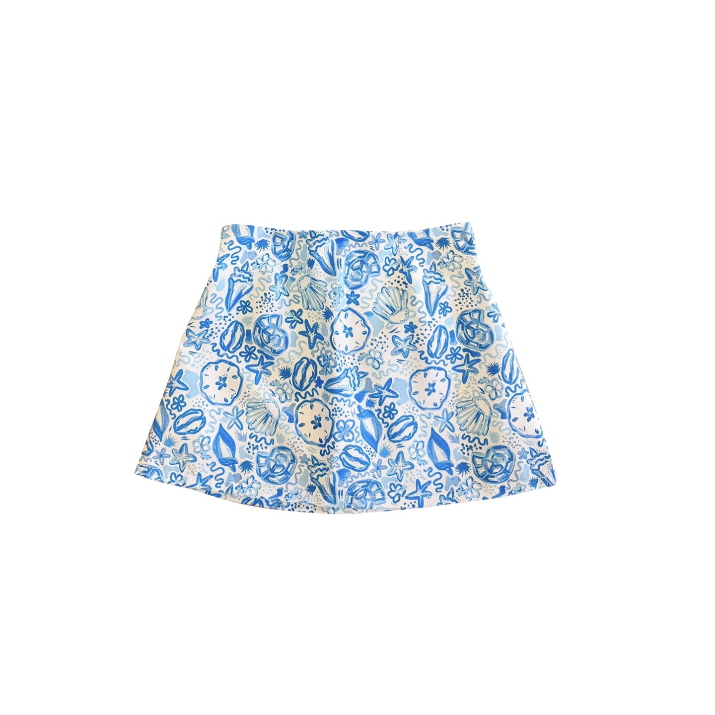 ( Moq 5 ) Preorder Baby Girls Kids Shell Blue Skirt Shorts Bottoms Yoga Active Clothes
