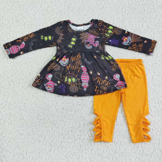 Promotion Baby Girl Halloween Yellow Pants Outfit