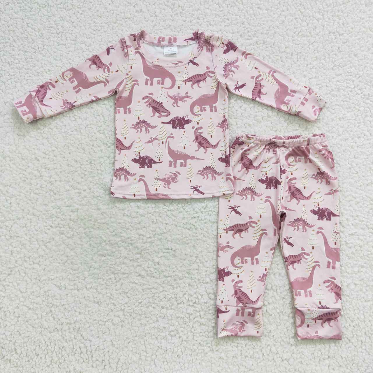 Sibling Boys Girls Kids Long Sleeves Shirt Pants Christmas Dinosaurs Outfit Pajamas RTS