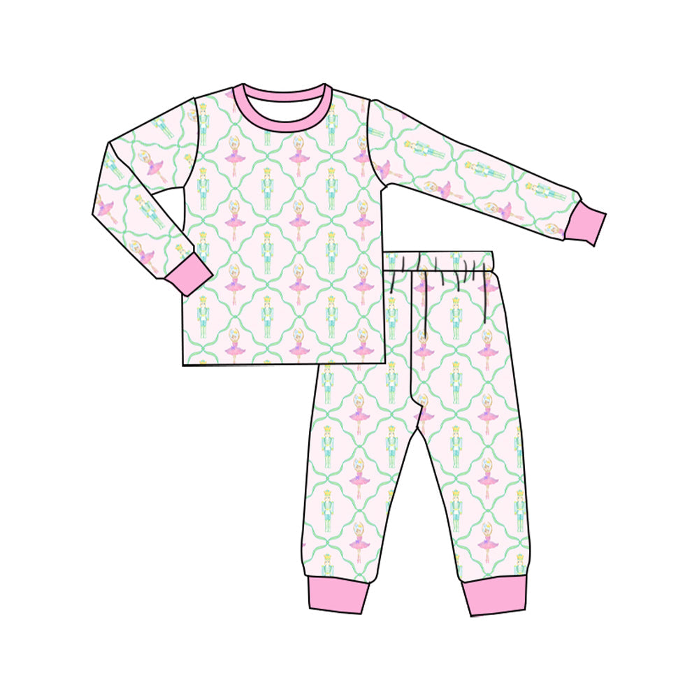 Pre-order Baby Boy Soldier Christmas Shirt Pants Pajamas Pink Set