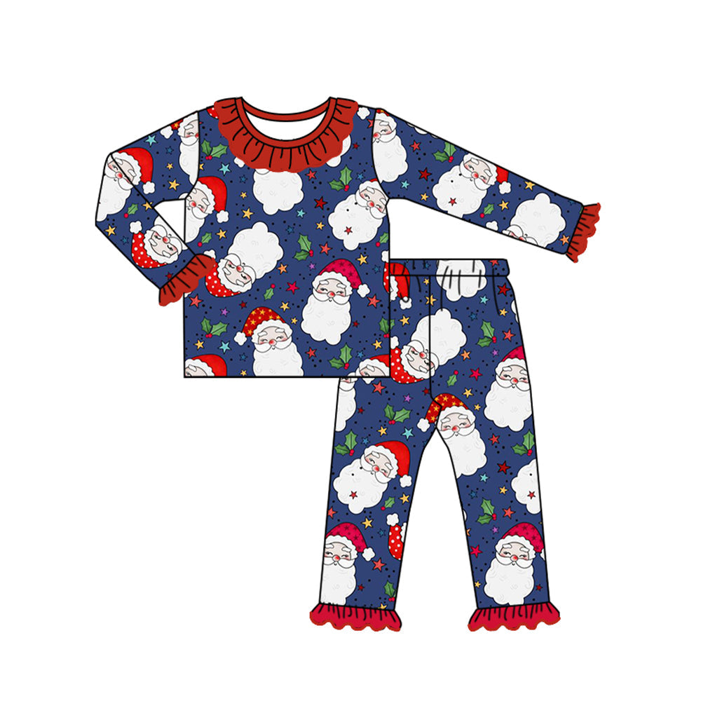 Pre-order Baby Girl Christmas Santa Shirt Pants Pajamas Set