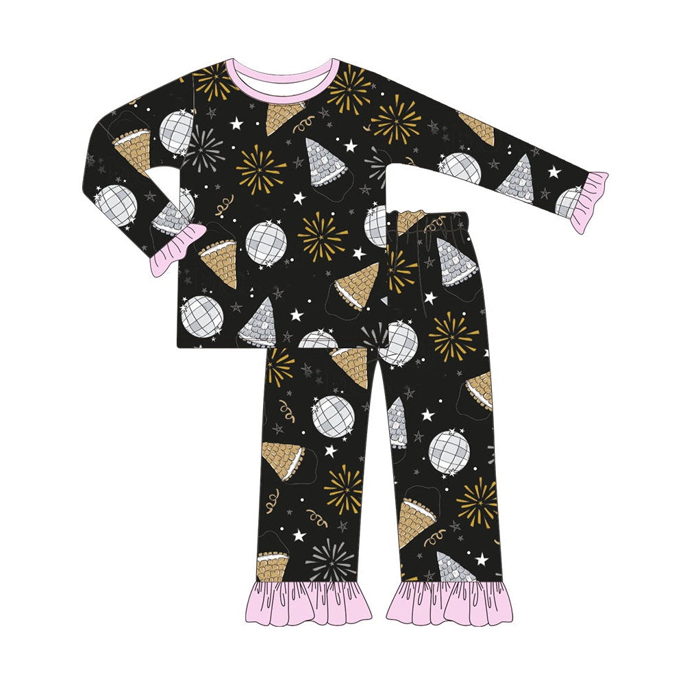 Pre-order Baby Girl Happy New Year Shirt Pants Pajamas Set