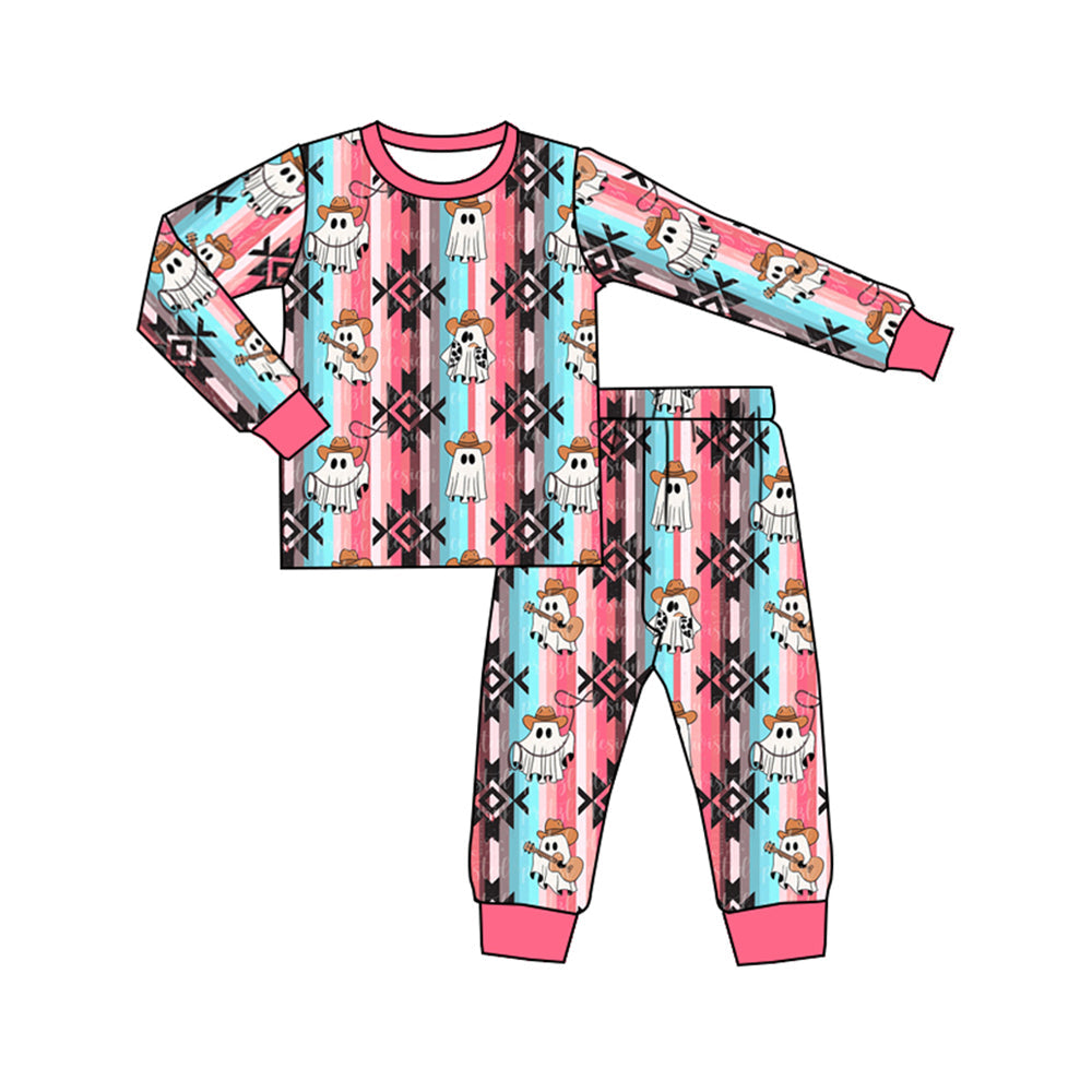 Pre-order Baby Girl Halloween Ghost Aztec Shirt Pants Pajamas Set