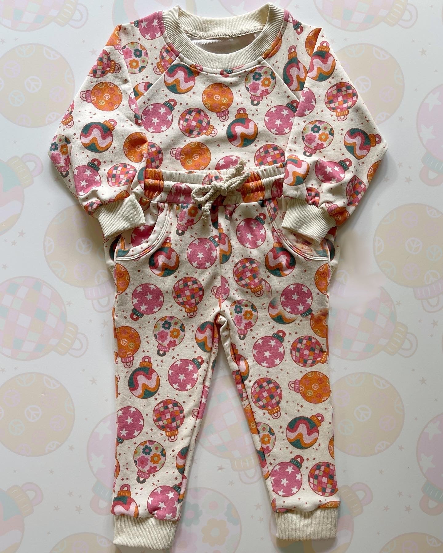 Pre-order Baby Girl Christmas Lights Shirt Pants Set