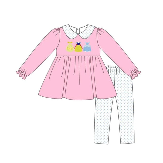 Pre-order Baby Girl Pink Princess Tunic Legging Outfit Clothes Set