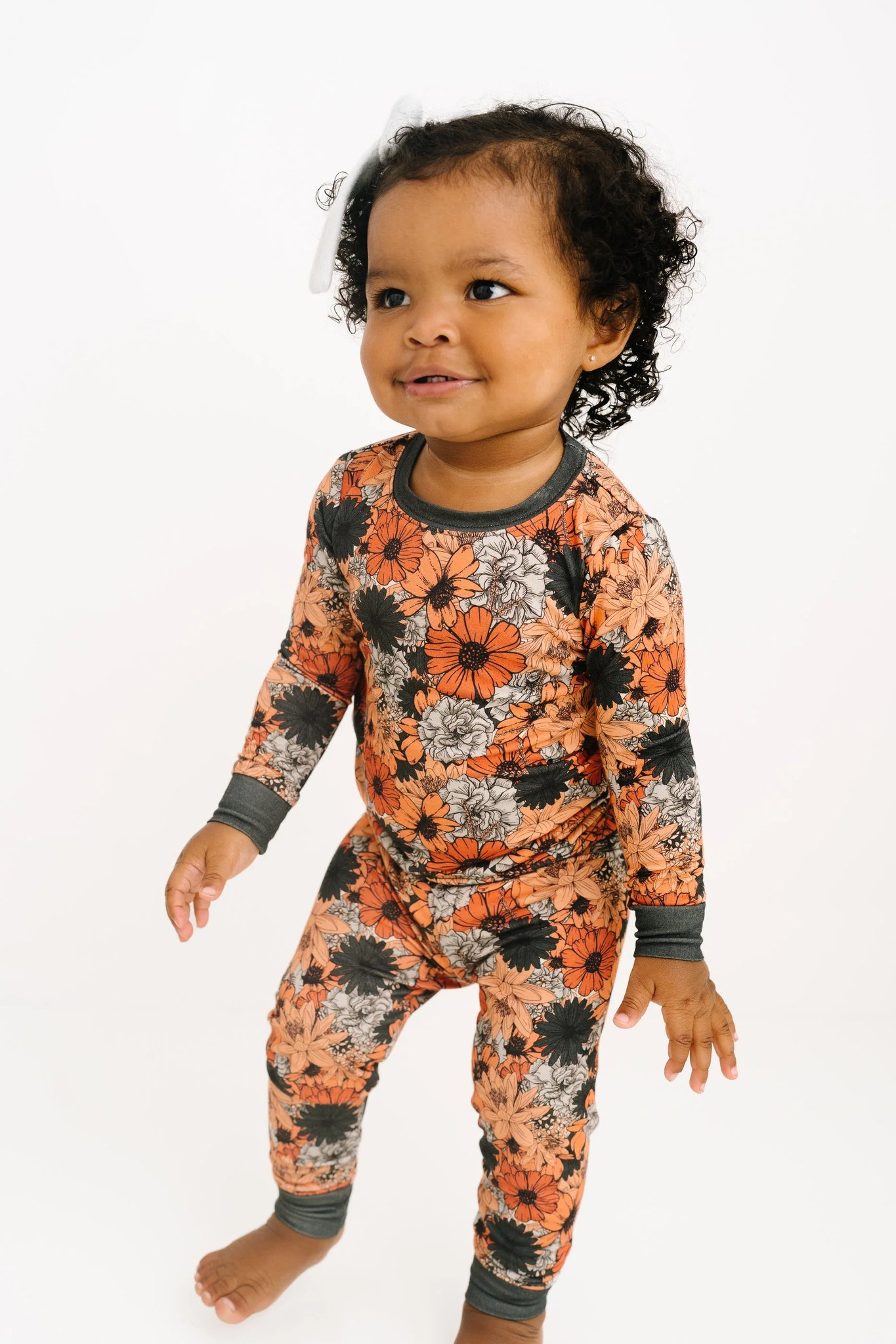 Pre-order Baby Girl Long Sleeves Flower Shirt Pants Pajamas Clothes Set