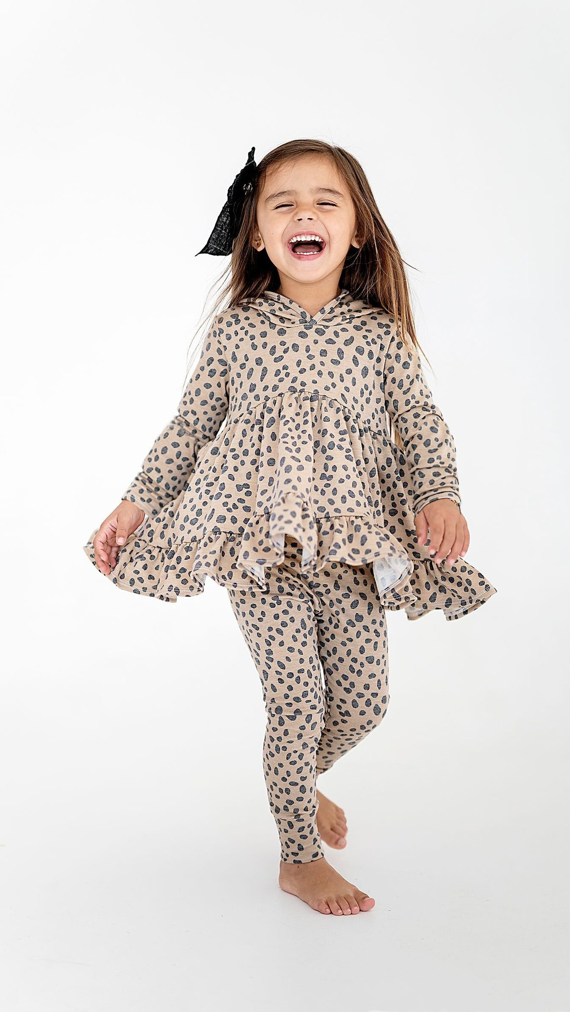 Pre-order Baby Girl Toddler Hoodie Leopard Tunic Pants Clothes Outfit