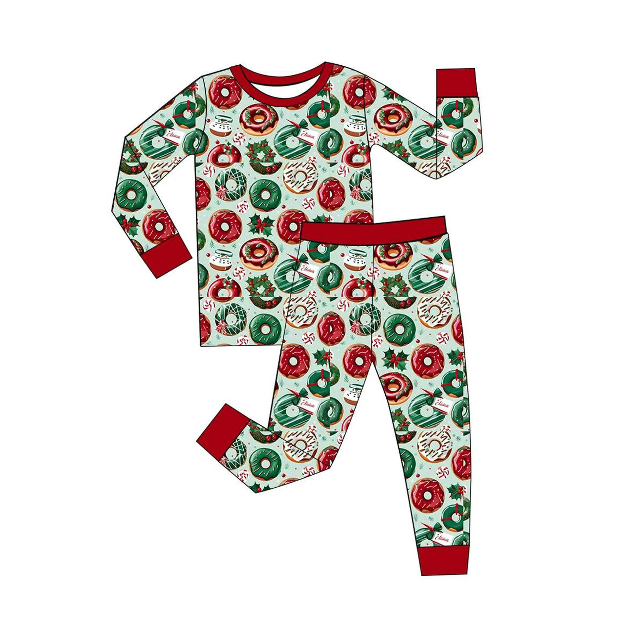 Preorder Baby Kids Christmas Donuts Shirt Pants Pajamas Clothes Set