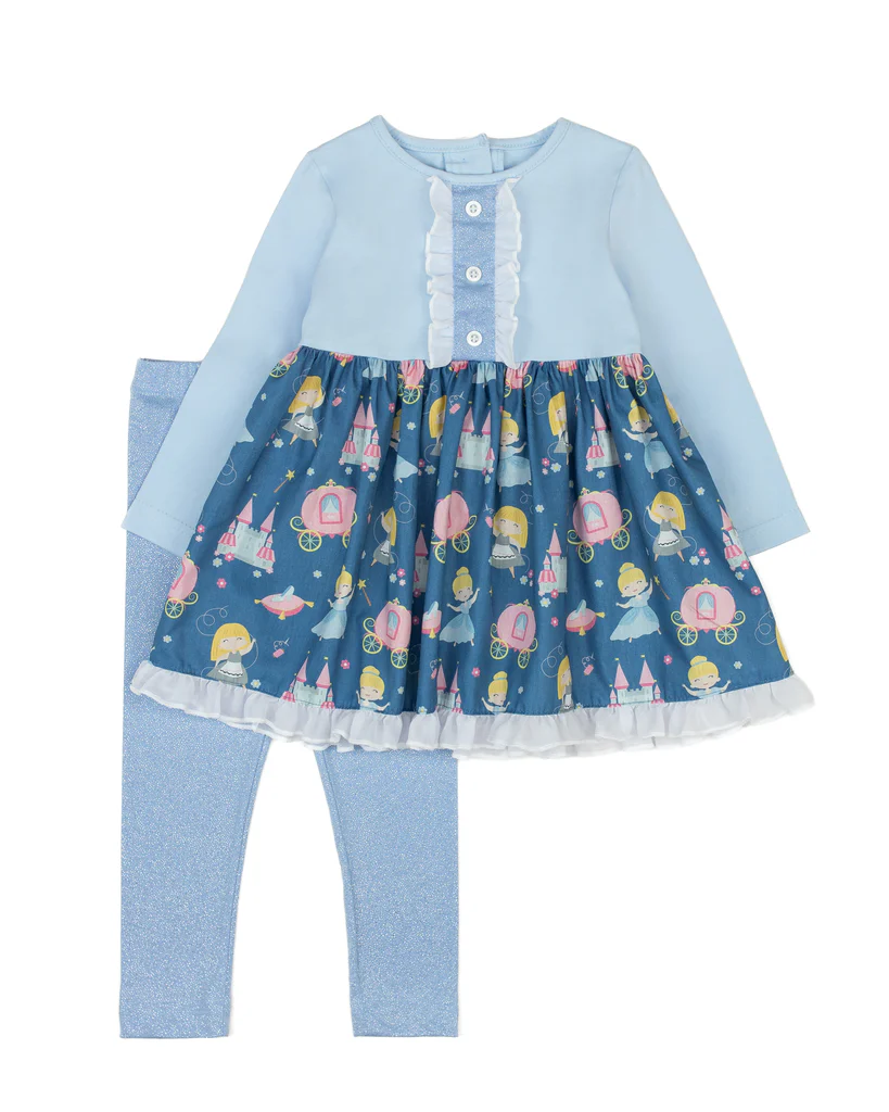 Pre-order Baby Girl Long Sleeves Princess Tunic Legging Clothes Set