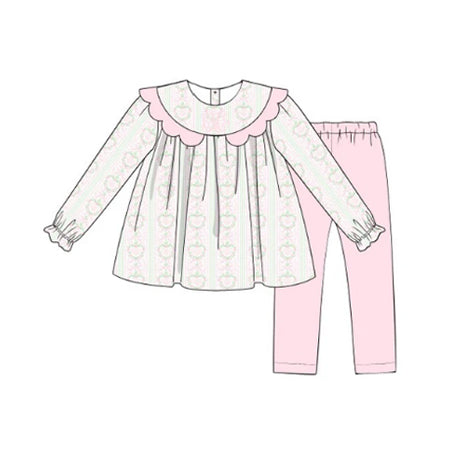 Preorder Baby Girl Valentines Hearts Flower Tunic Pink Legging Clothes Set