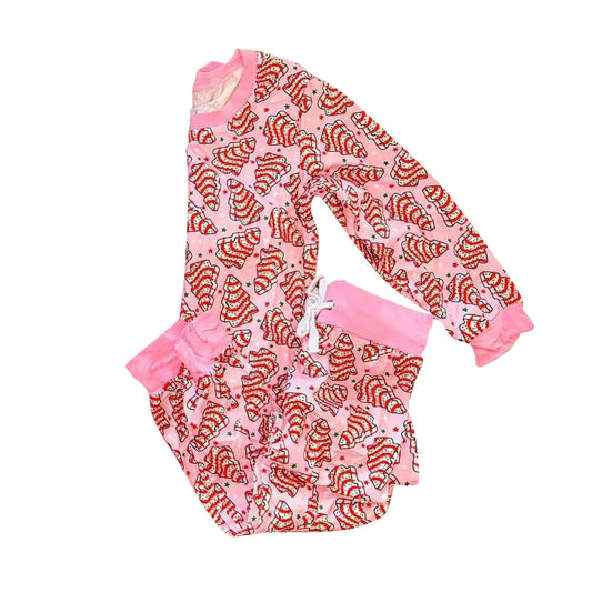 ( Moq 5 ) Preorder Kids Girls Long Sleeves Christmas Cakes Tree Shirt Pants Pajamas Clothes Set