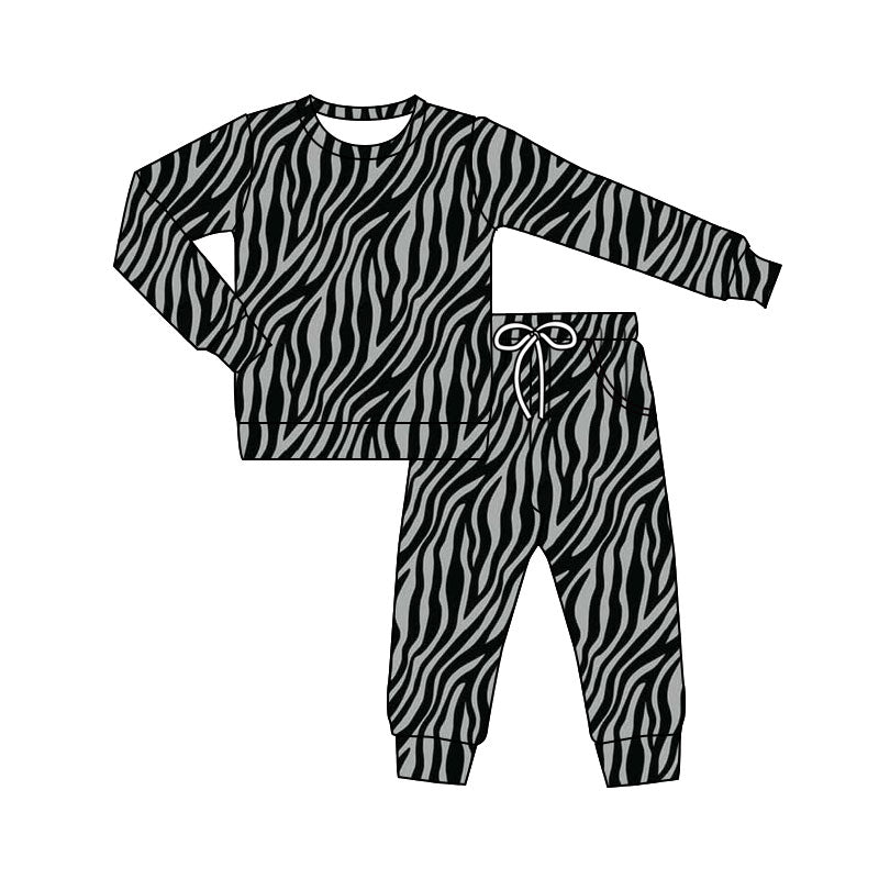 ( Moq 5 ) Preorder Baby Kids Toddler Long Sleeves Stripes Shirt Pockets Pants Pajamas Set