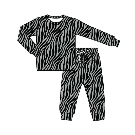 ( Moq 5 ) Preorder Baby Kids Toddler Long Sleeves Stripes Shirt Pockets Pants Pajamas Set