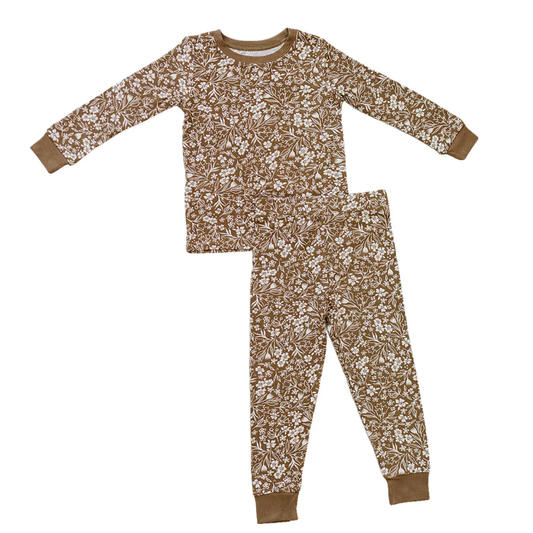 ( Moq 5 ) Preorder Baby Girls Toddler Kids Long Sleeves Floral Shirt Pants Pajamas Set