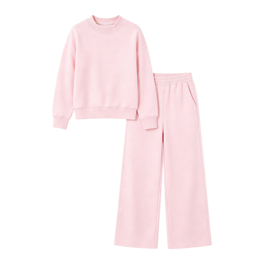 ( Moq 5 ) Preorder Adult Women Long Sleeves Pink Shirt Pockets Pants Cotton Set Clothes