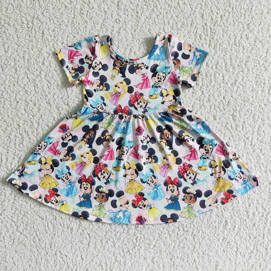 Promotion Baby Girl Summer Cartoon Twirl Dress