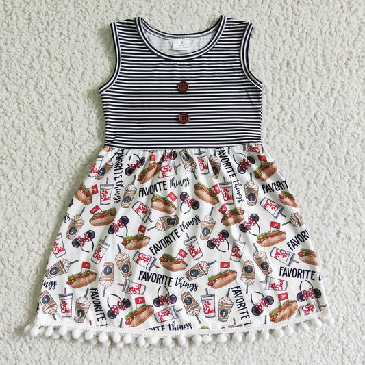 Promotion Baby Girl Summer Stripes Cartoon Dress