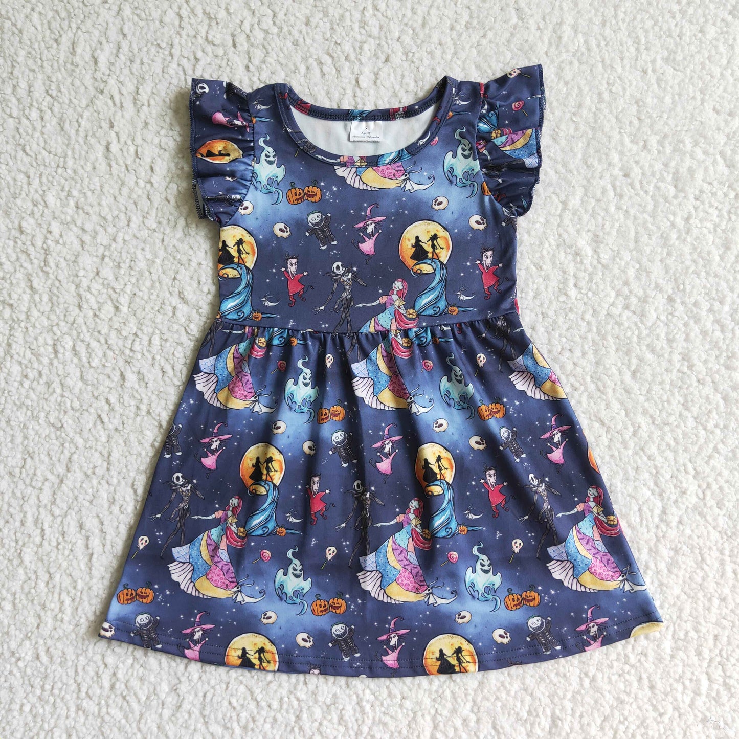 Promotion Baby Girl Halloween Short Sleeves Dress RTS