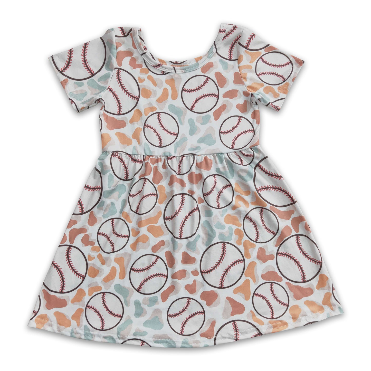Promotion Baby Girl Short Sleeves Baseball Summer Dress RTS