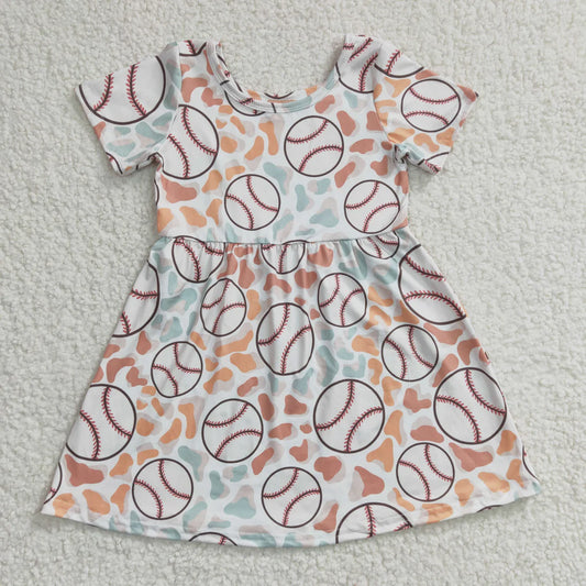 Promotion Baby Girl Short Sleeves Baseball Summer Dress RTS