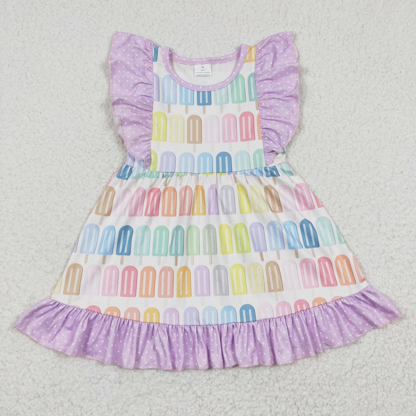 Promotion Baby Girl Short Sleeves Popstick Summer Dress RTS