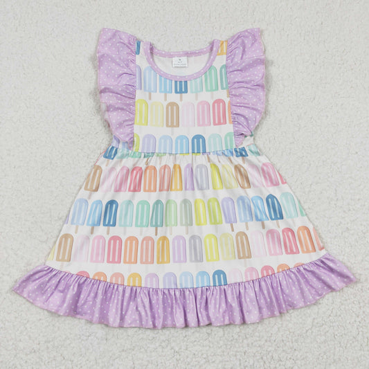 Promotion Baby Girl Short Sleeves Popstick Summer Dress RTS