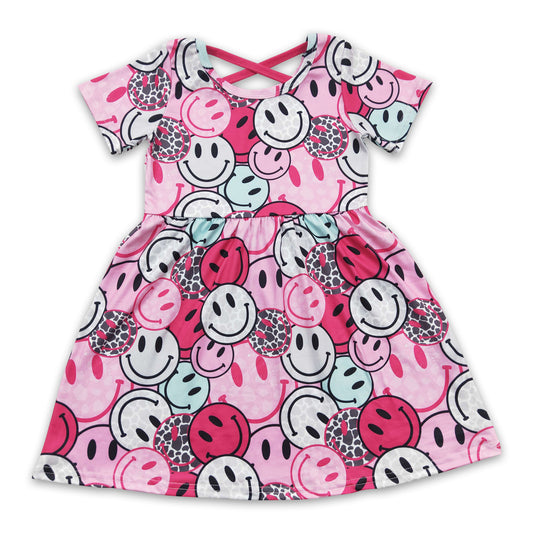 Promotion Baby Girl Short Sleeves Smile Summer Dress RTS