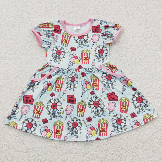 Promotion Baby Girl Summer Short Sleeves County Fair Dress RTS