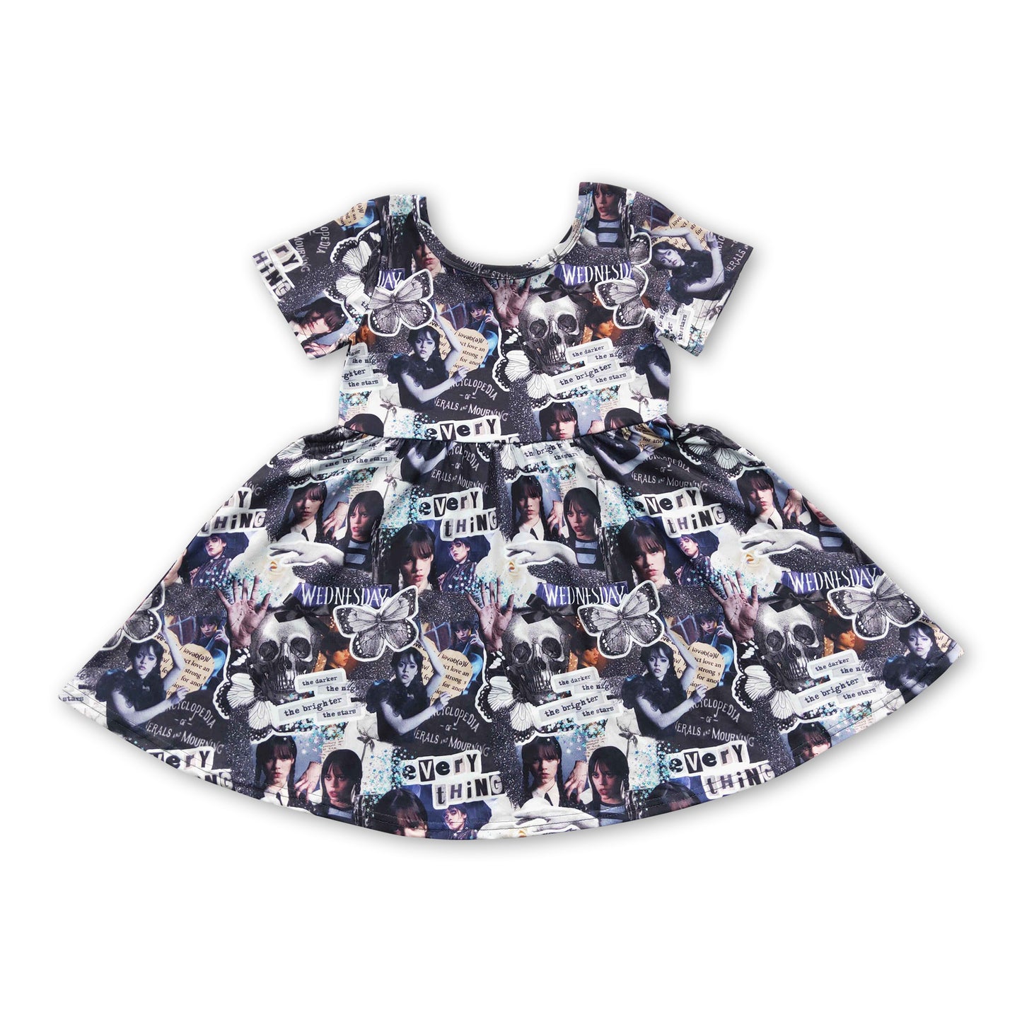 Promotion Baby Girl Summer Short Sleeves Movie Butterfly Dress RTS