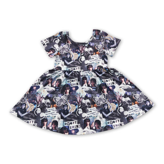 Promotion Baby Girl Summer Short Sleeves Movie Butterfly Dress RTS