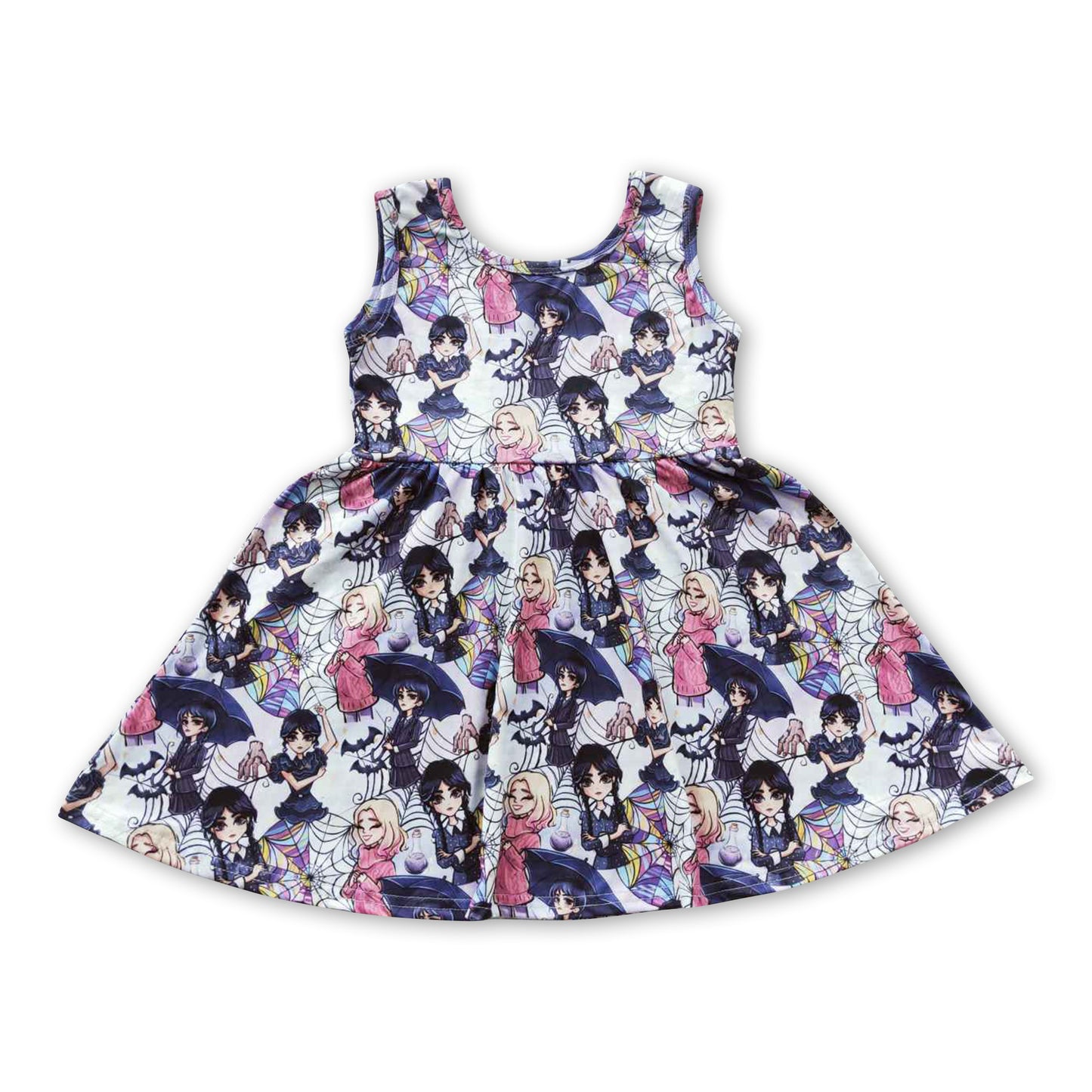 Promotion Baby Girl Summer Sleeveless Movie Knee Length Dress RTS