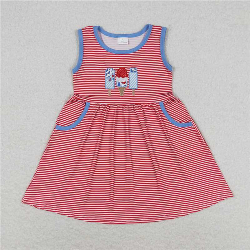 Baby Boy Girl Embroidery Popsicles 4th Of July Sibling Dress Set RTS