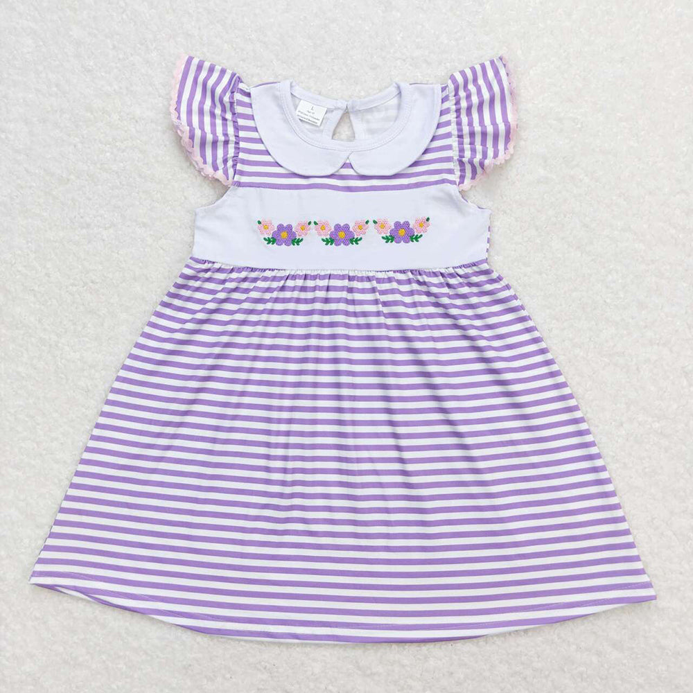 Baby Girl Short Sleeves Embroidery Summer Sibling Dress RTS
