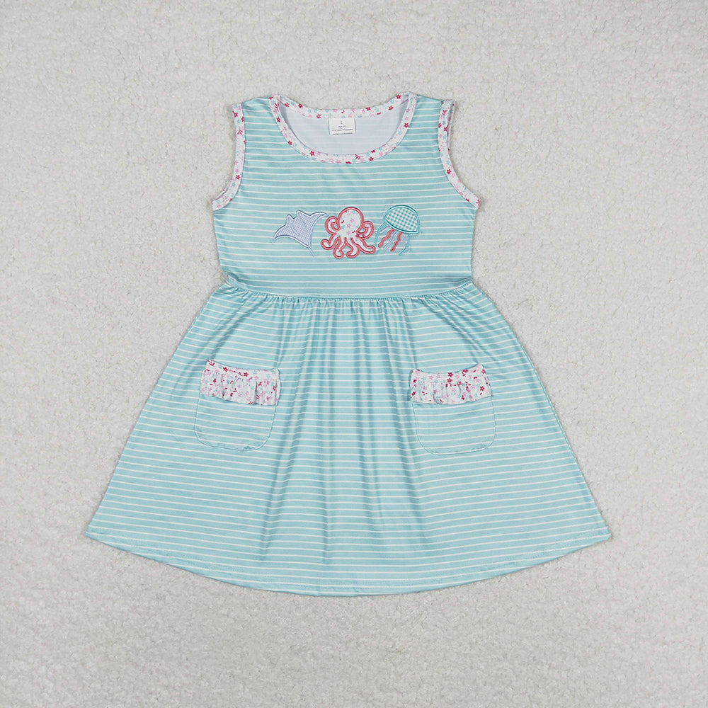 Baby Girl Short Sleeves Embroidery Summer Sibling Dress RTS