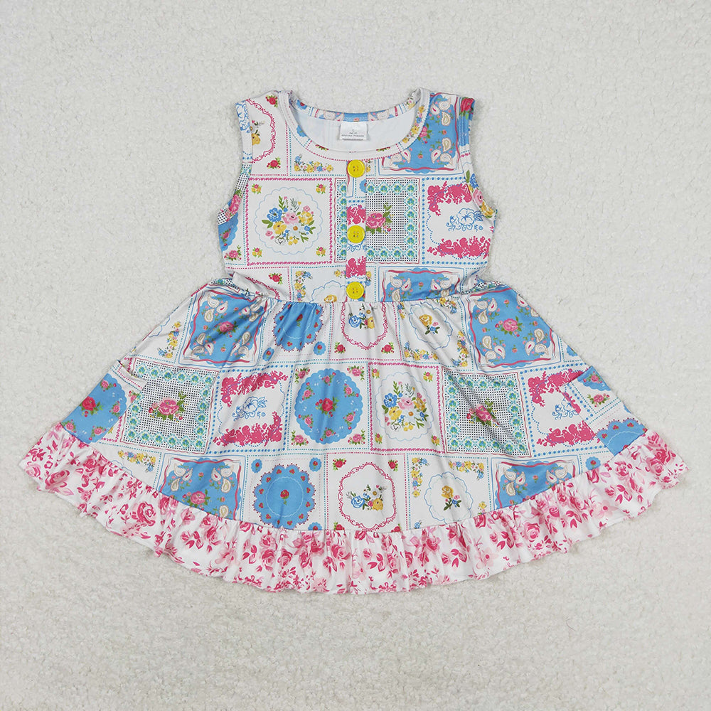 Baby Girl Summer Flower Sibling Dress Pajamas Outfit RTS