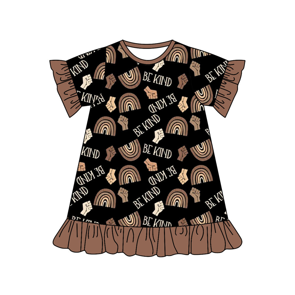 Pre-order Baby Girl Be Kind Black History Knee Length Dress
