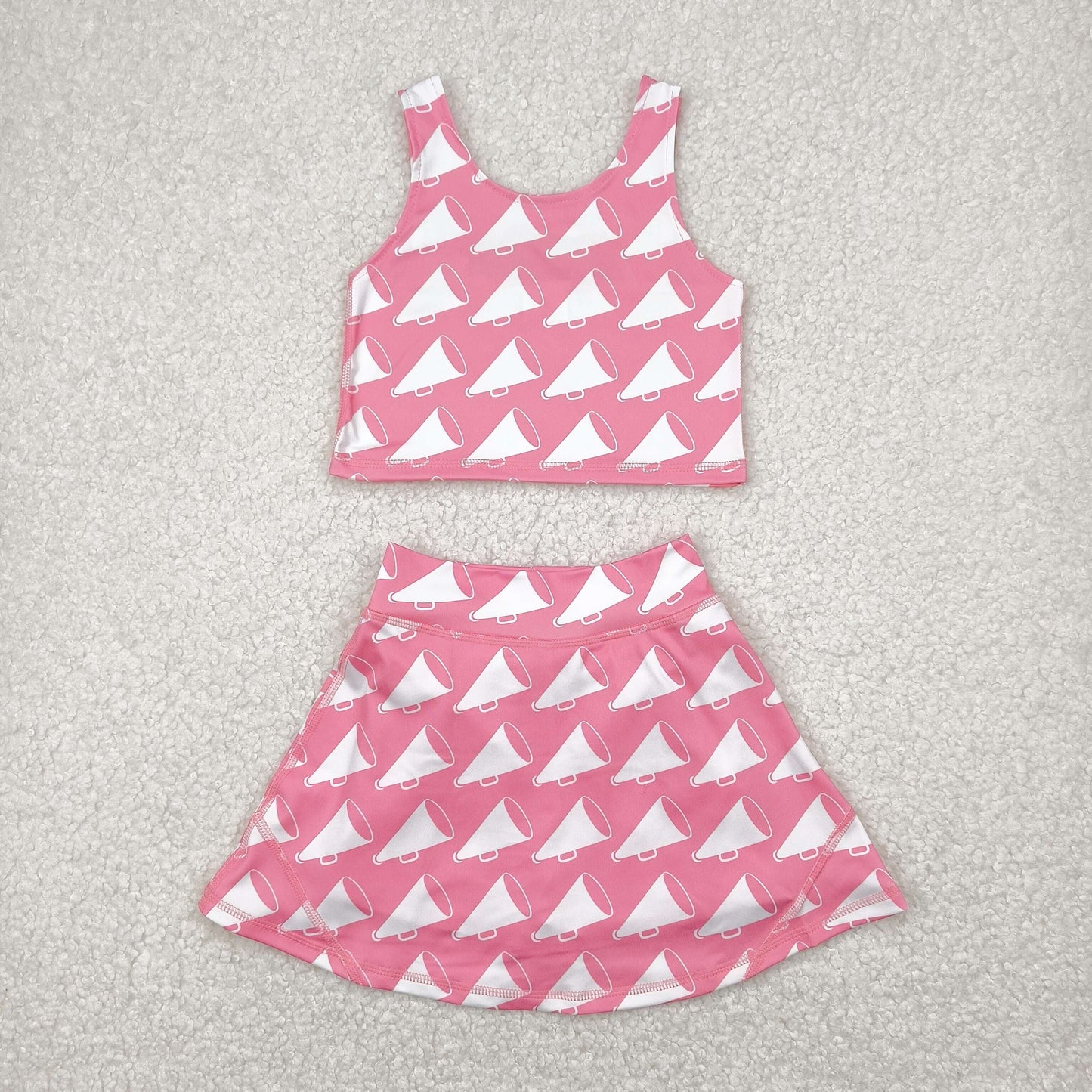 Baby Girl Sleeveless Baseball Yoga Active Wear Tops Skorts Sibling Set Clothes RTS