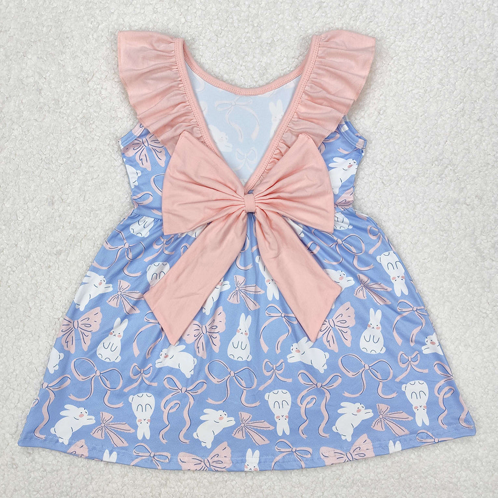 Baby Girl Easter Rabbits Bows Sibling Romper Dress Pajamas Set Clothes RTS