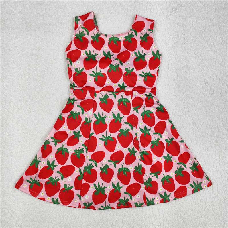 Baby Girl Strawberry Flower Sbling Summer Romper Dress Clothes RTS