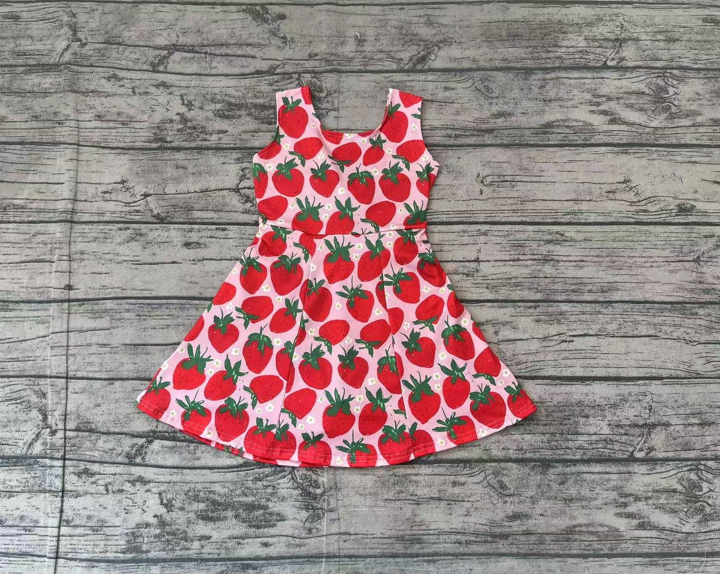 Baby Girl Sleeveless Strawberry Knee Length Skort Dress Active Wear RTS