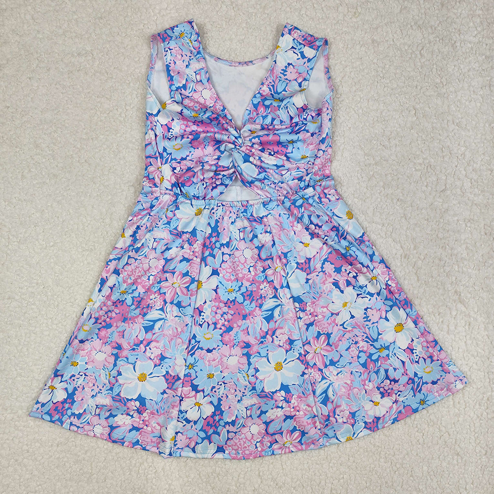 Baby Girl Sleeveless Flower Strawberry Yoga Active Wear Skort Dress Sibling Clothes RTS