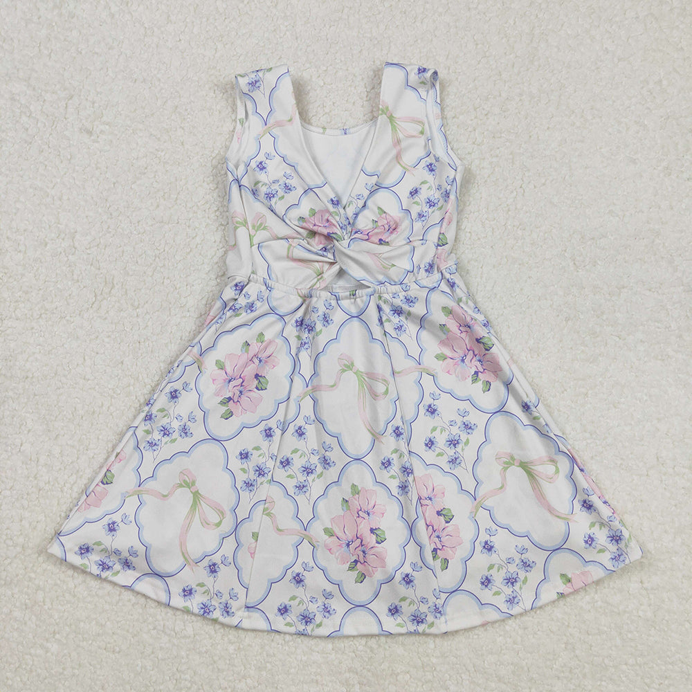 Baby Girl Sleeveless Flower Strawberry Yoga Active Wear Skort Dress Sibling Clothes RTS