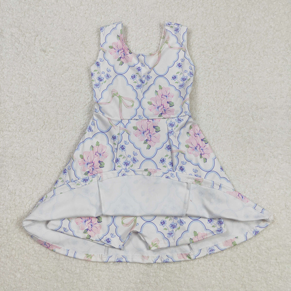 Baby Girl Sleeveless Flower Strawberry Yoga Active Wear Skort Dress Sibling Clothes RTS