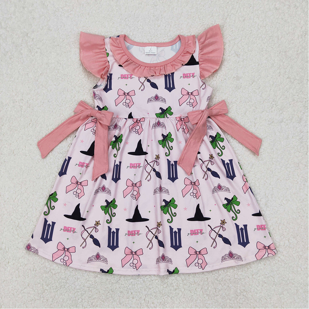Baby Girl Short Sleeves Bows Pink Sibling Dress Clothes Set RTS