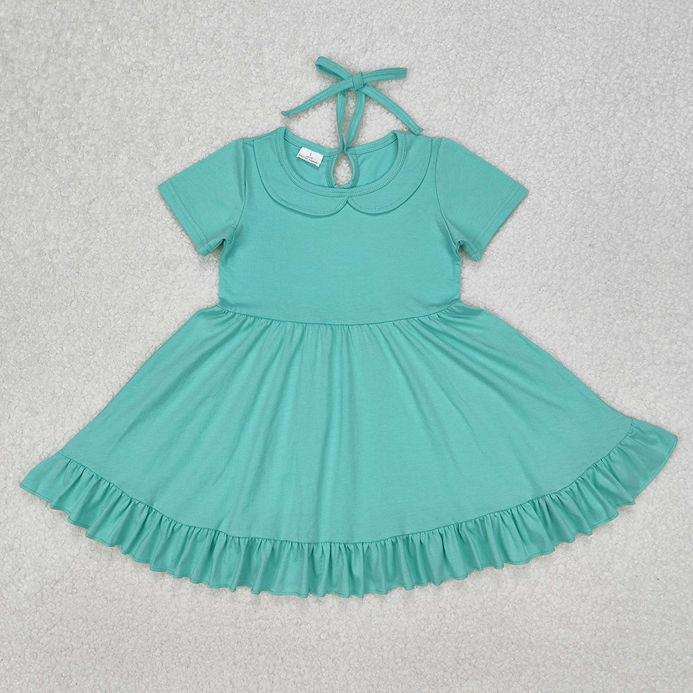 Baby Girl Short Sleeves Cotton Ruffle Sibling Toddler Dress RTS