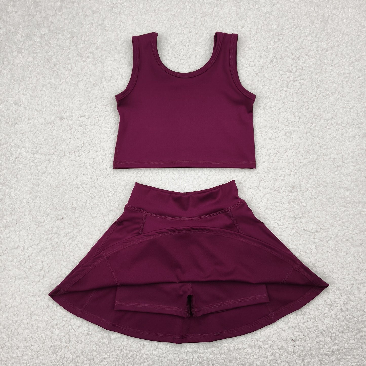 ( No.1-3 ) Baby Girl Sleeveless Colorful Vest Tops Tennis Sports Skorts Yoga Clothes Set RTS