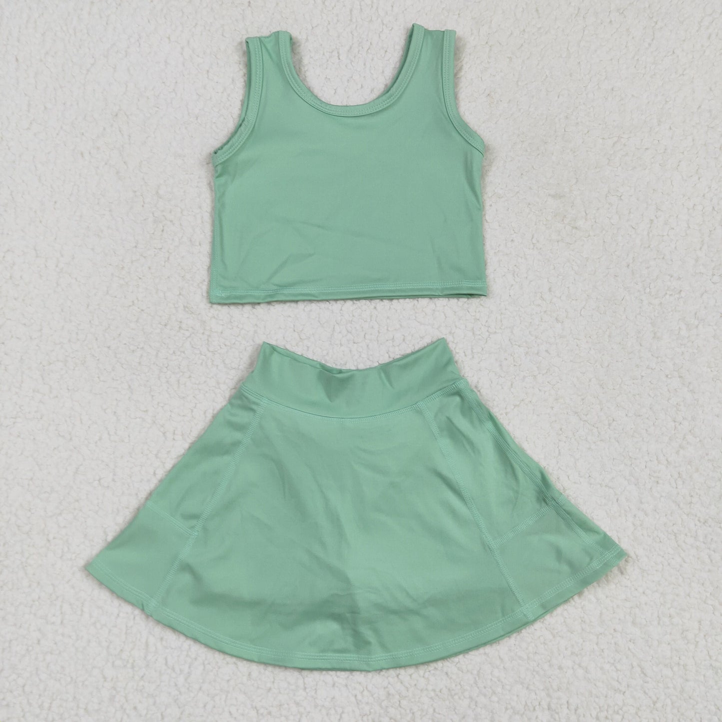 Baby Girl Sleeveless Vest Tops Skorts Yoga Active Sibling Clothes Set RTS