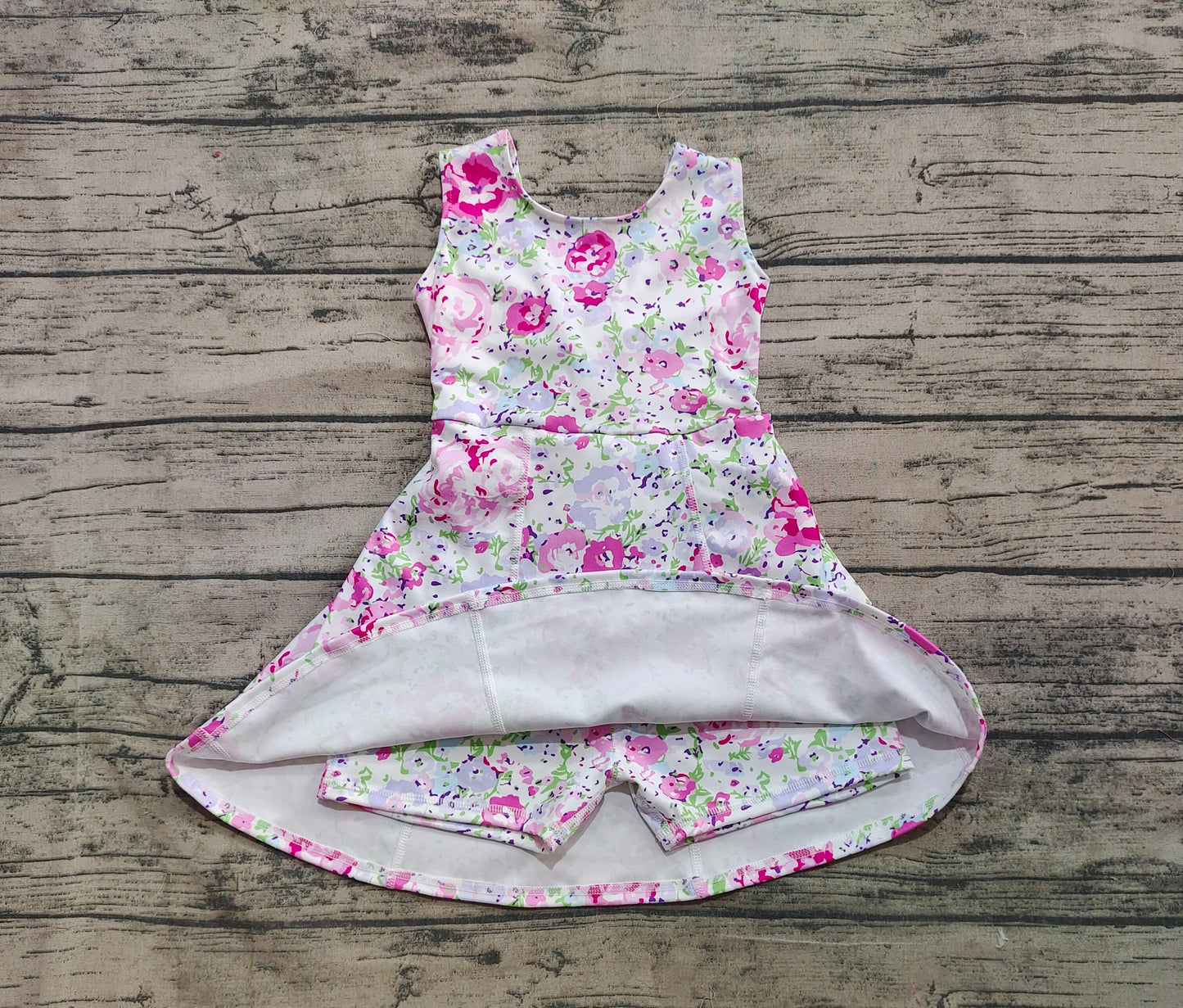 Baby Girl Kids Toddler Sleeveless Flower Yoga Active Wear Skorts Dress RTS